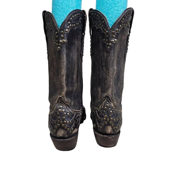 Stetson Black and Brown Heeled Boots - Picture 4 of 12